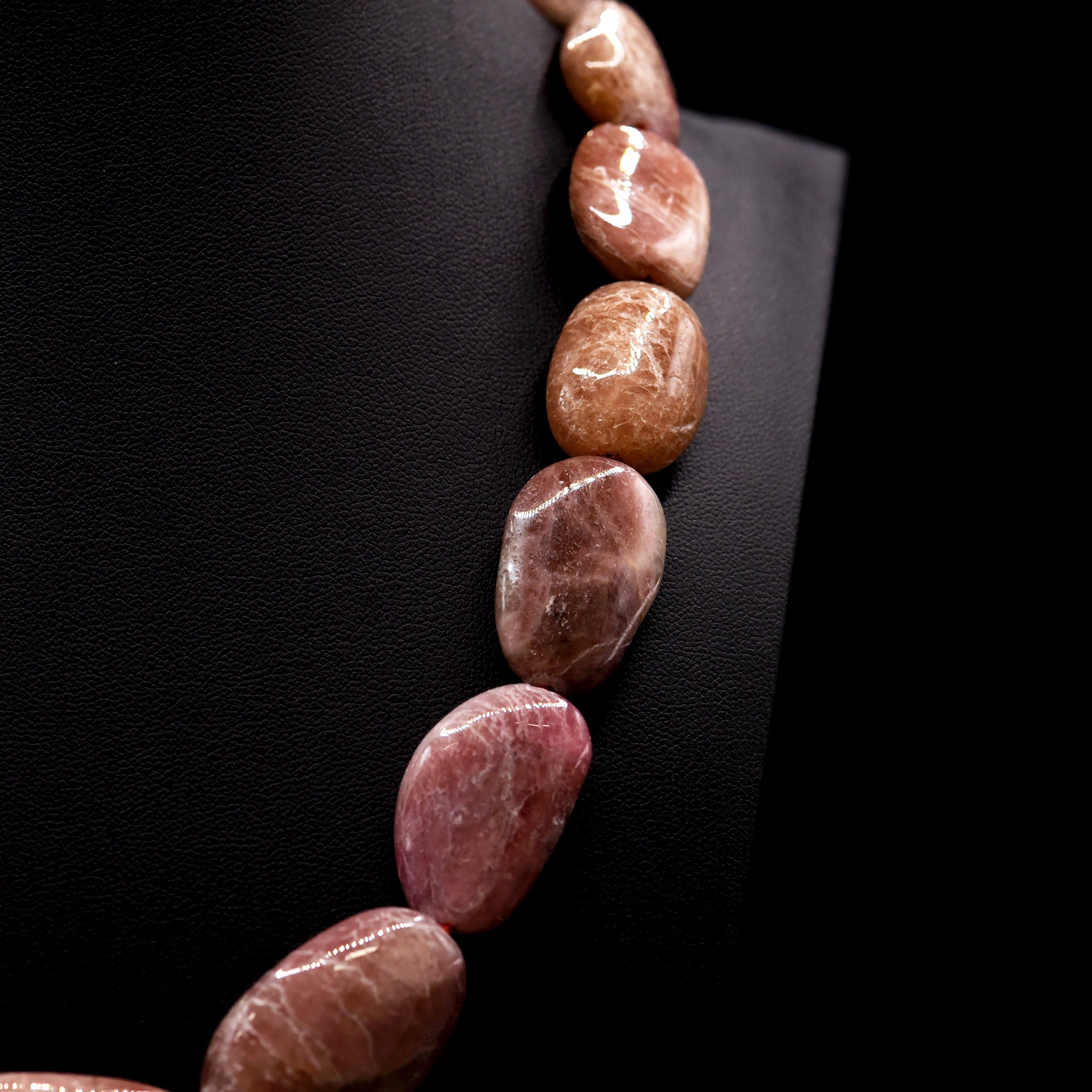 26mm Nugget Pink Tourmaline Bead Strings