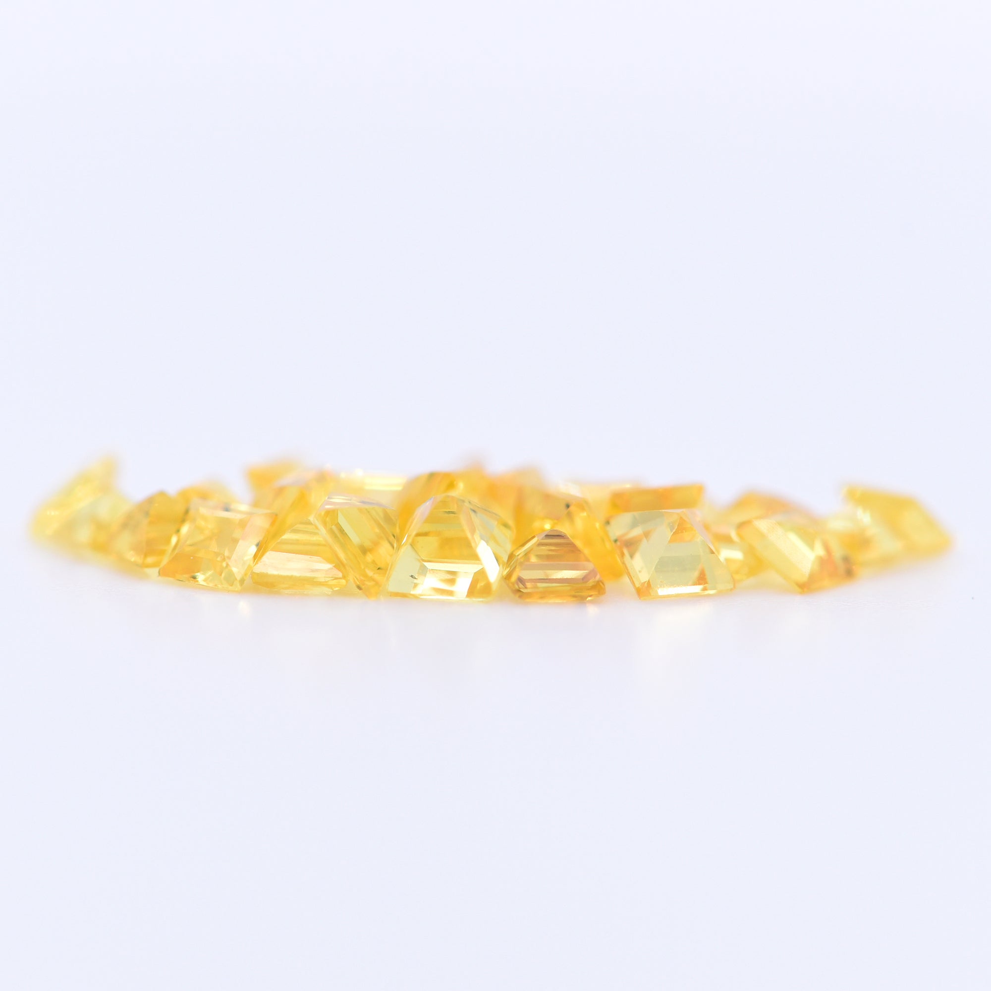 2.5x2.5 Square Step Cut Yellow Sapphires