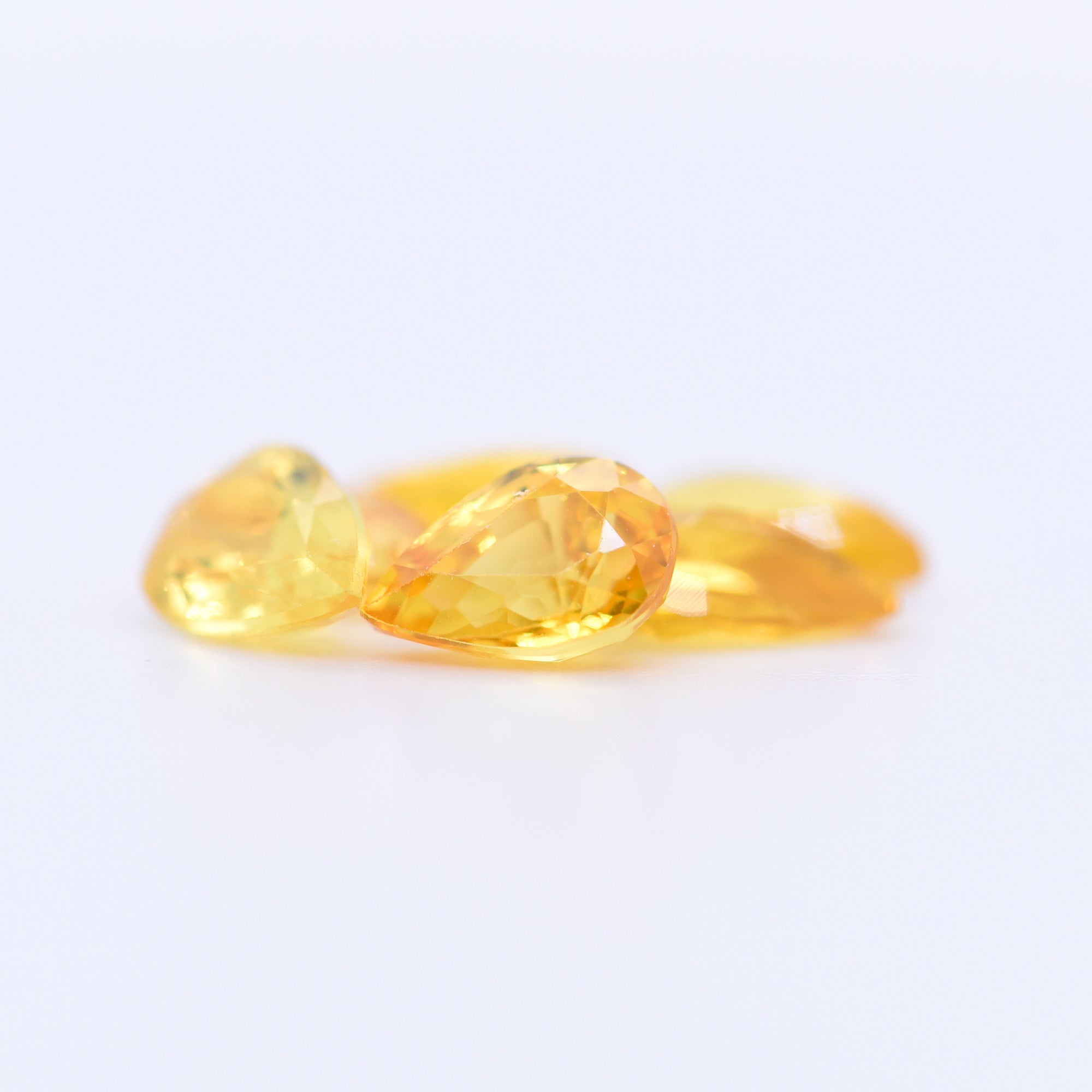 6x4 Pear Faceted Yellow Sapphires