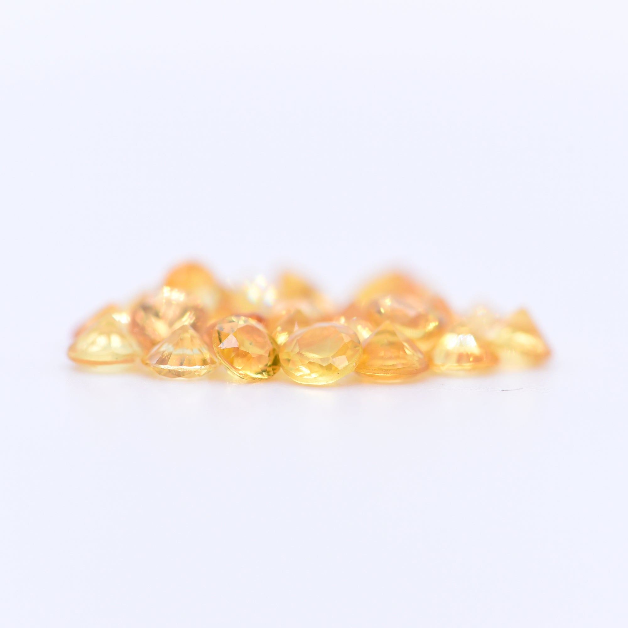 3mm Round Diamond Cut Yellow Sapphires