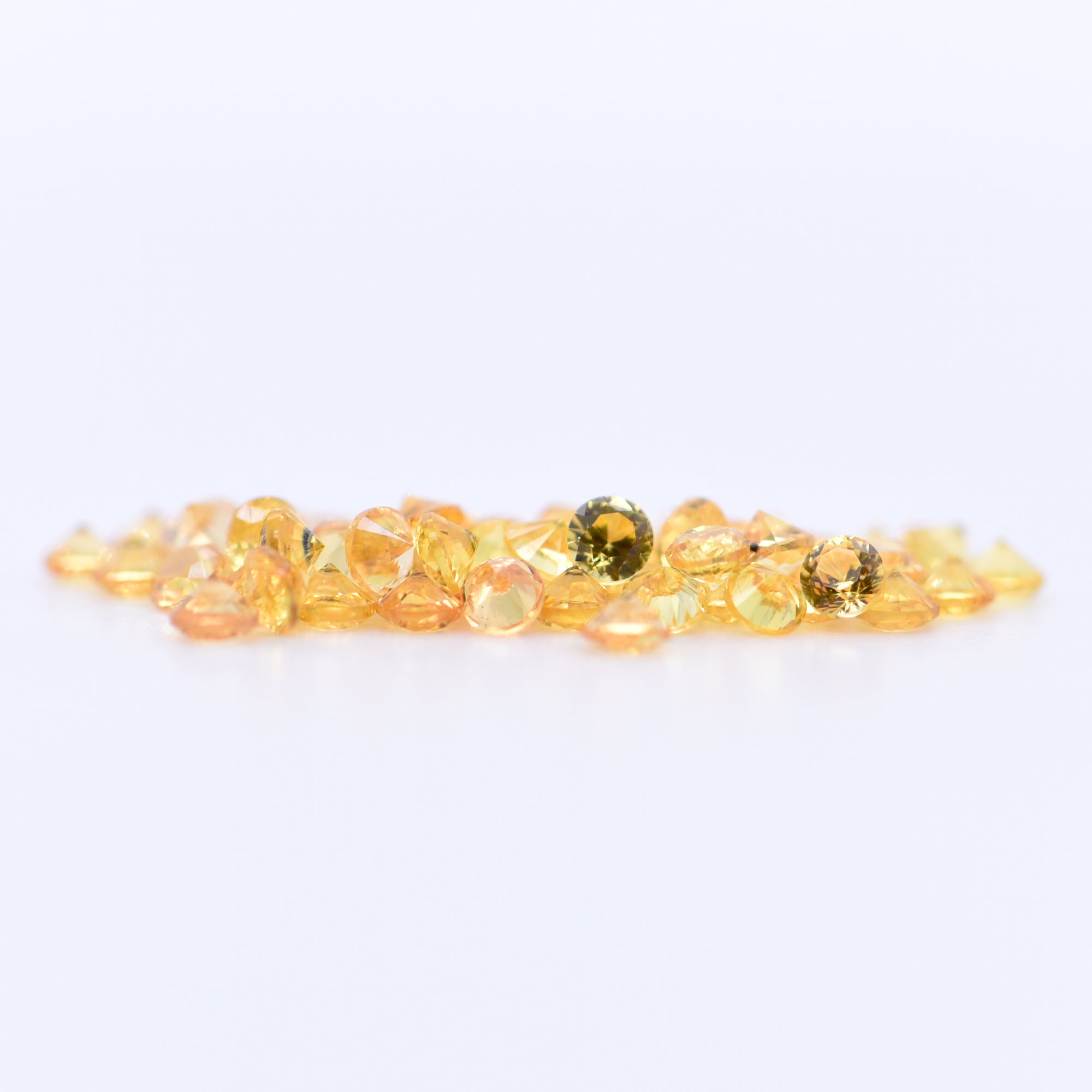 2mm Round Diamond Cut Yellow Sapphires