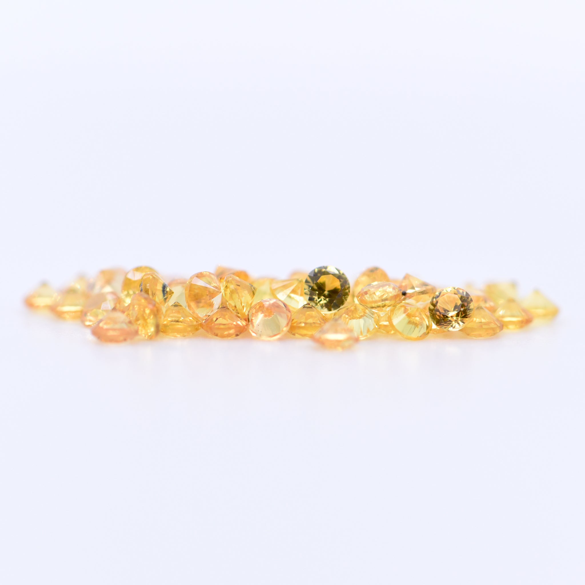 2mm Round Diamond Cut Yellow Sapphires